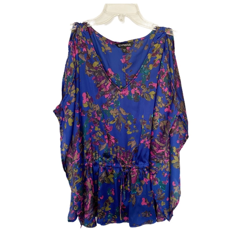 Express satin drawstring waist top ( size small)